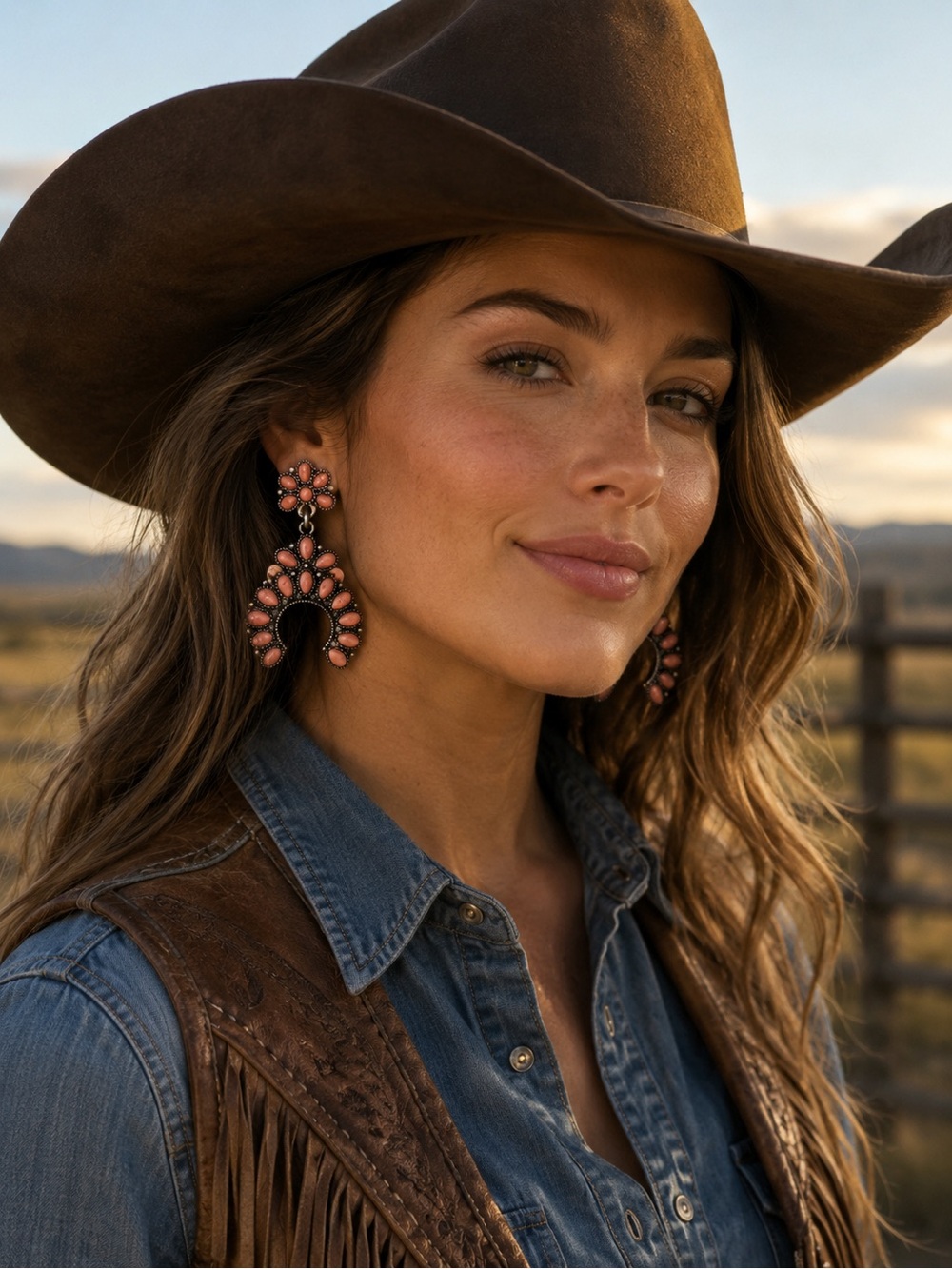 Southwestern-inspired statement earrings